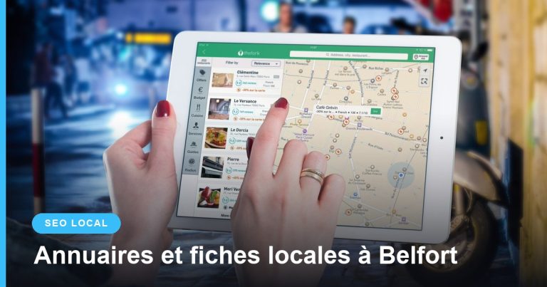 Recherche d'adresses locales sur une carte affichée sur une tablette