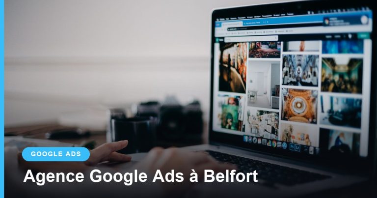 Mains sur un ordinateur portable affichant une page de résultats de recherche d'images