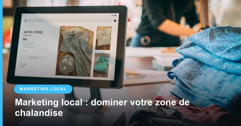 Tablette de caisse affichant la boutique en ligne d’un magasin de vêtements