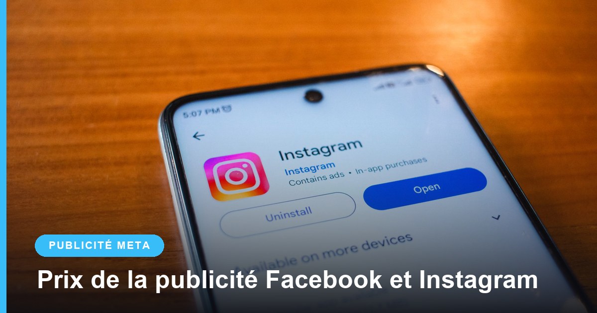 Smartphone affichant l'application Instagram posé sur une table
