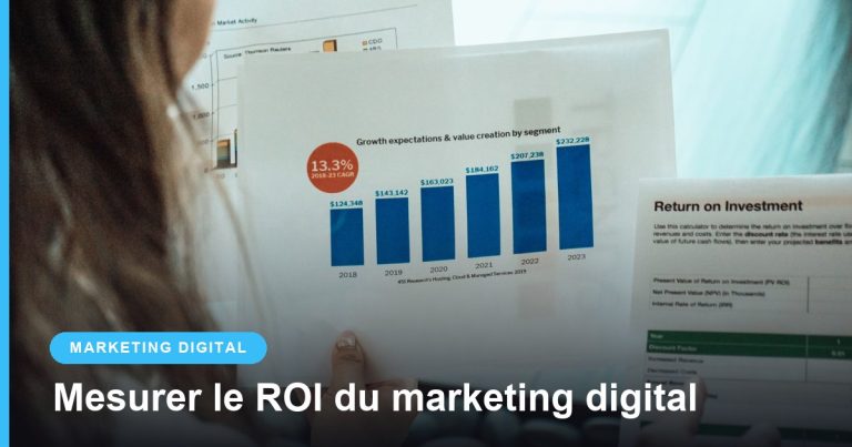 Personne analysant un rapport de retour sur investissement avec graphique en barres